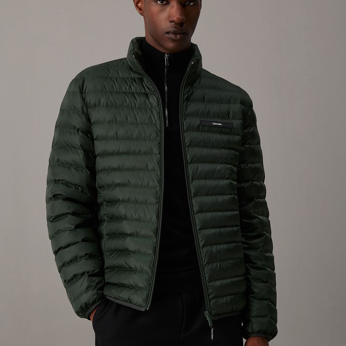 CALVIN KLEIN - Parka Quilt Verde Calvin Klein