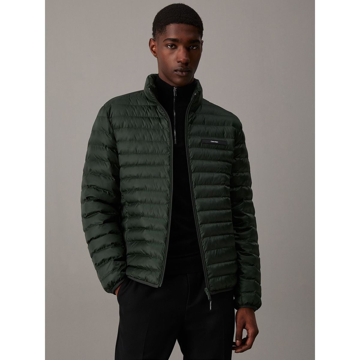 CALVIN KLEIN - Parka Quilt Verde Calvin Klein