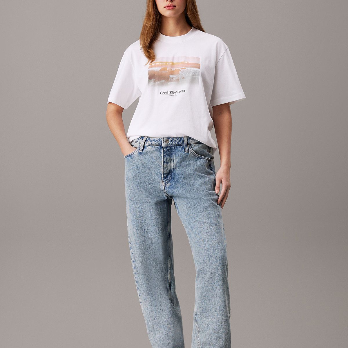 CALVIN KLEIN - Polera Photo Graphic Relaxed Blanco Calvin Klein