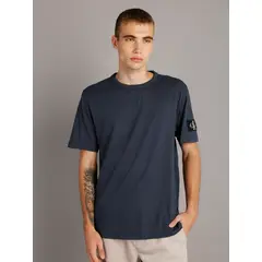 CALVIN KLEIN - Polera LS Badge Regular Azul