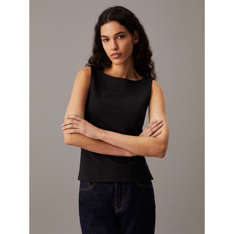 CALVIN KLEIN - Polera Sculpted Milano Negro Calvin Klein