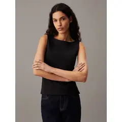CALVIN KLEIN - Polera Sculpted Milano Negro