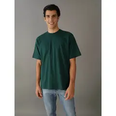 CALVIN KLEIN - Polera Woven Label Relaxed Verde