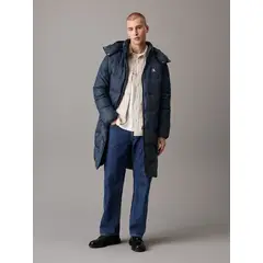 CALVIN KLEIN - Parka Larga Essentials Down Azul