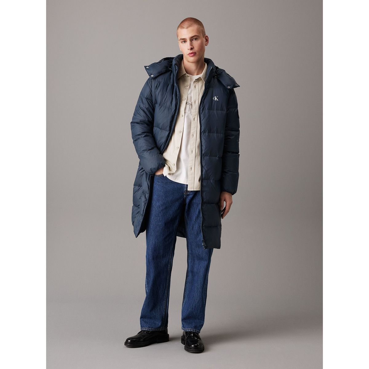 CALVIN KLEIN - Parka Larga Essentials Down Azul Calvin Klein
