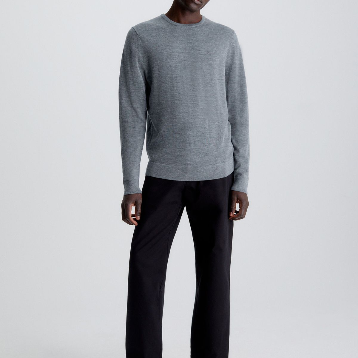 CALVIN KLEIN - Sweater Superior Wool Crew Neck Swea Gris Calvin Klein