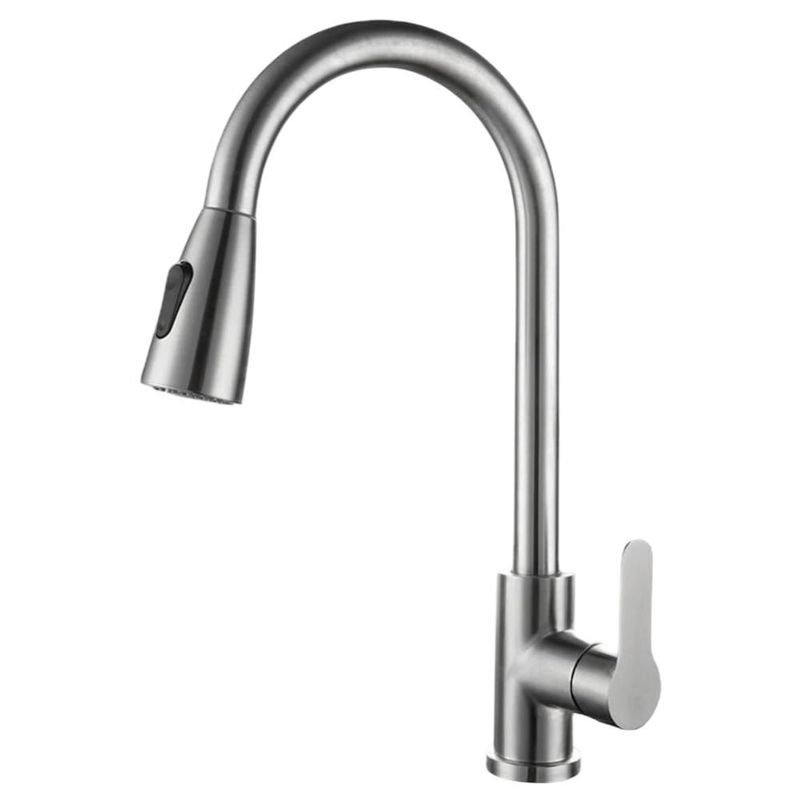GENERICO - Llave Lavaplatos Monomando Acero Inoxidable Extraíble Cromado