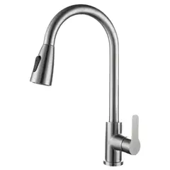 GENERICO - Llave Lavaplatos Monomando Acero Inoxidable Extraíble Cromado
