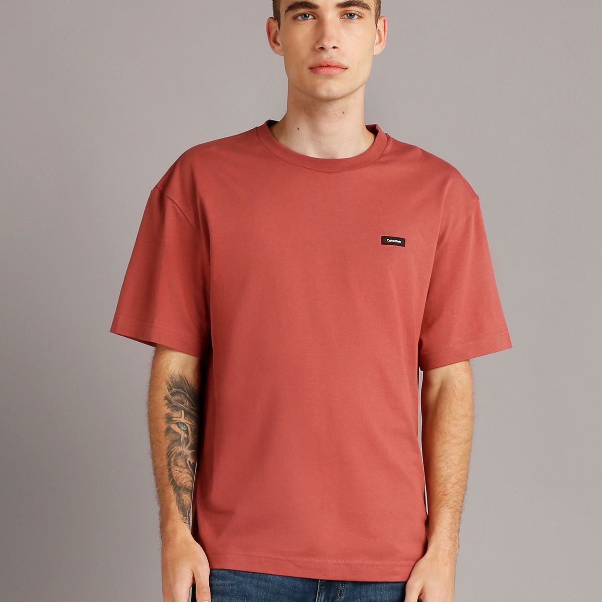 CALVIN KLEIN - Polera Comfort Cotton Rojo Calvin Klein