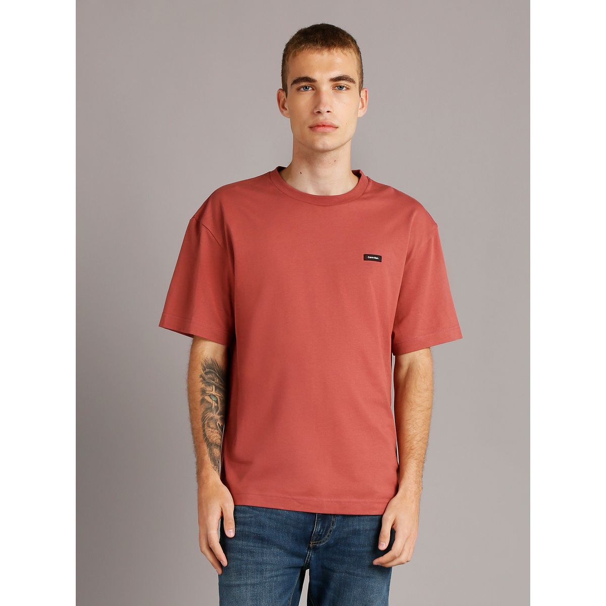 CALVIN KLEIN - Polera Comfort Cotton Rojo Calvin Klein