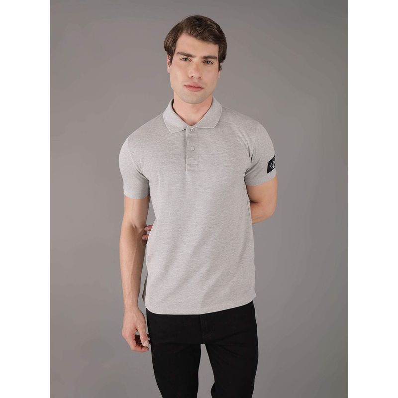CALVIN KLEIN - Polo Badge Gris Calvin Klein