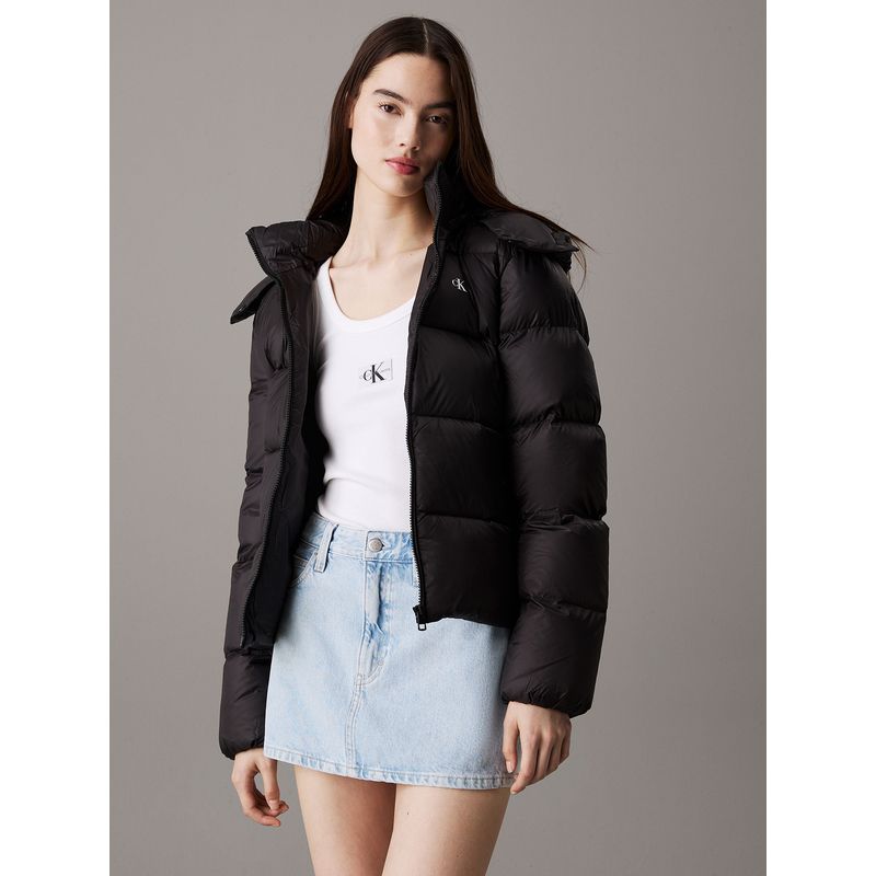 CALVIN KLEIN - Parka Down Short Puffer Negro Calvin Klein