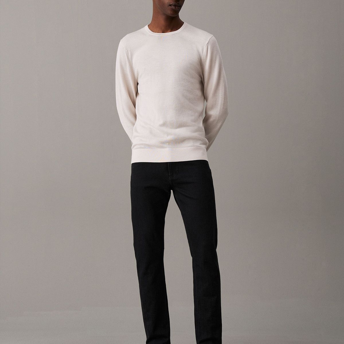 CALVIN KLEIN - Sweater Superior Wool Crew Neck Swea Blanco Calvin Klein