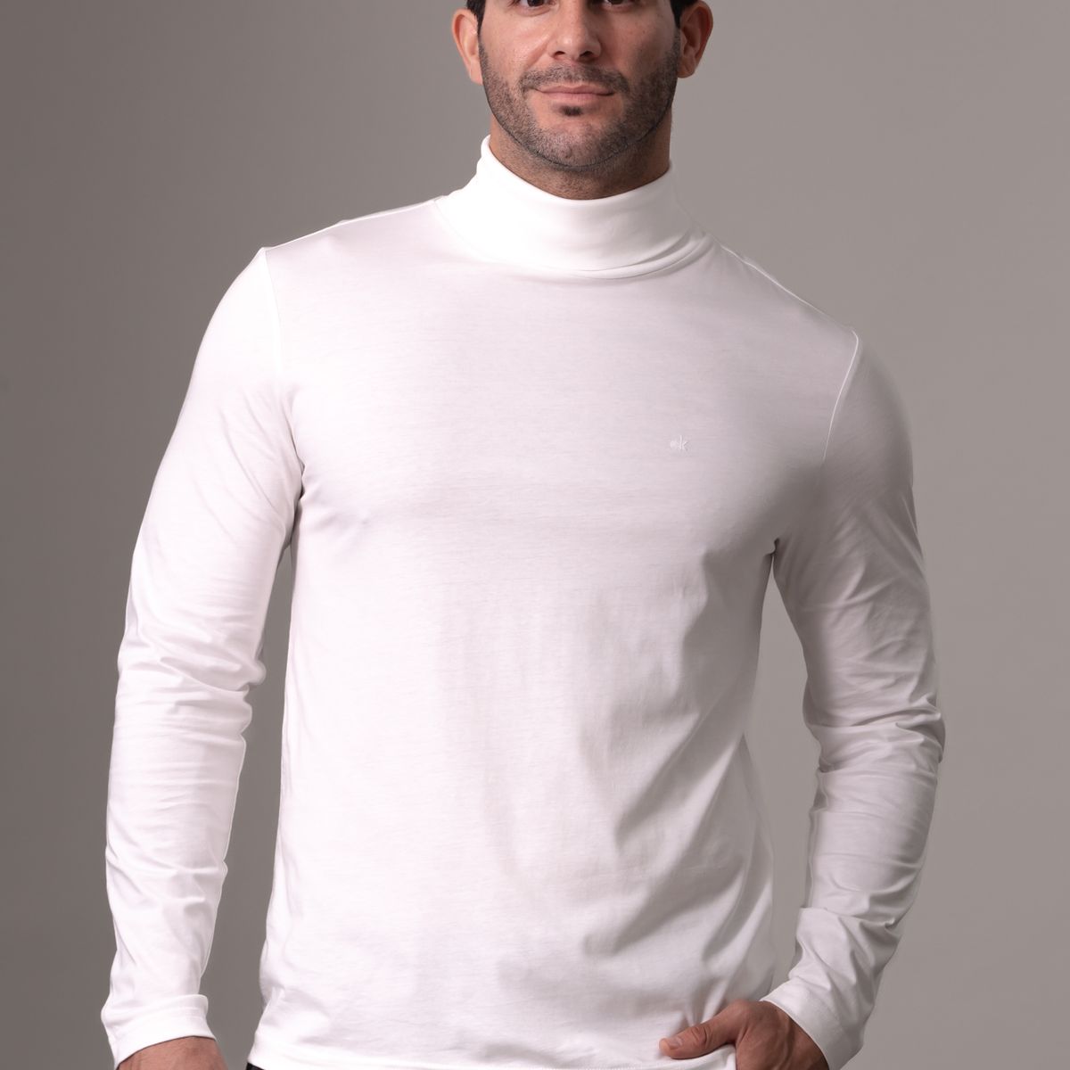CALVIN KLEIN - Polera LS Liquid Touch Blanco Calvin Klein