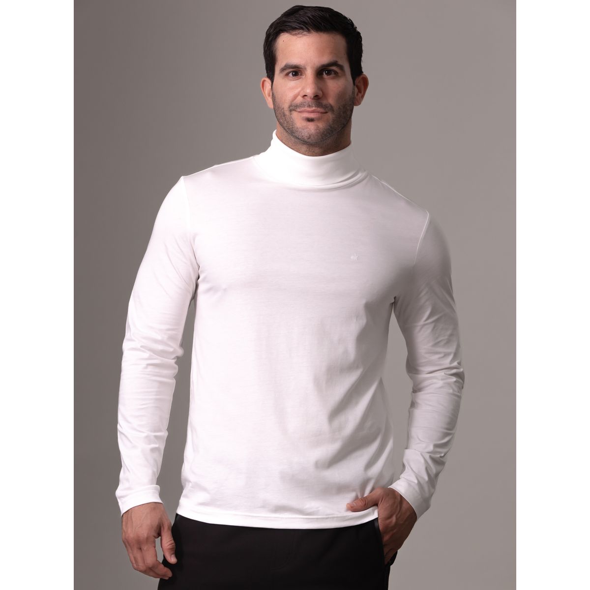CALVIN KLEIN - Polera LS Liquid Touch Blanco Calvin Klein