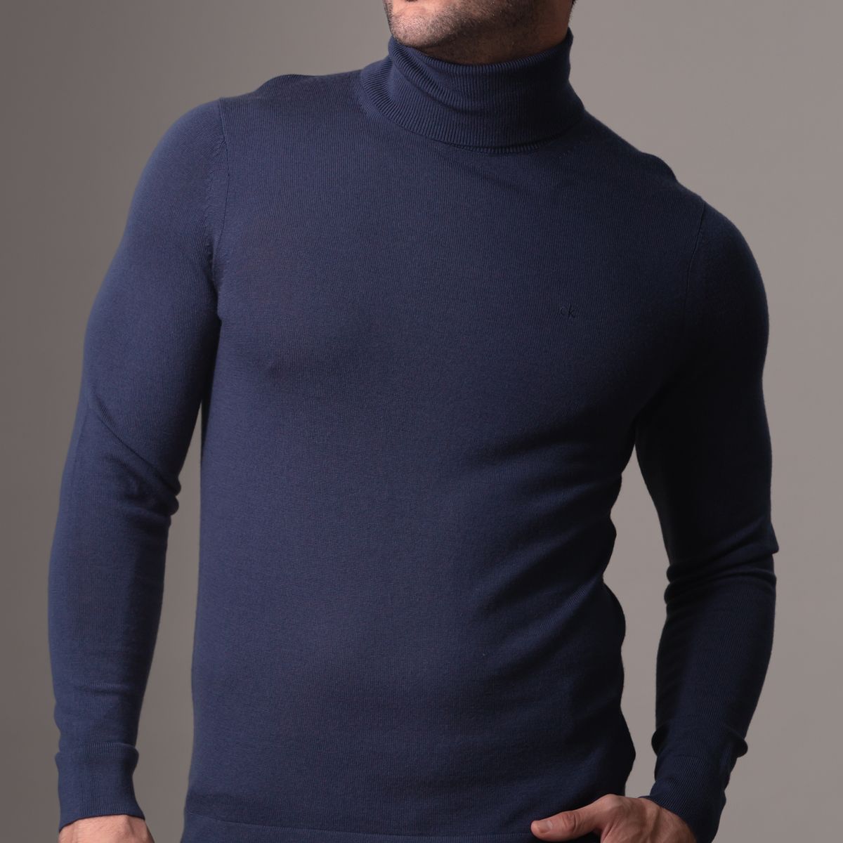 CALVIN KLEIN - Sweater Merino Rws Turtle Neck Azul Calvin Klein