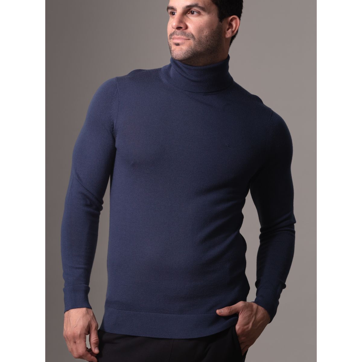 CALVIN KLEIN - Sweater Merino Rws Turtle Neck Azul Calvin Klein