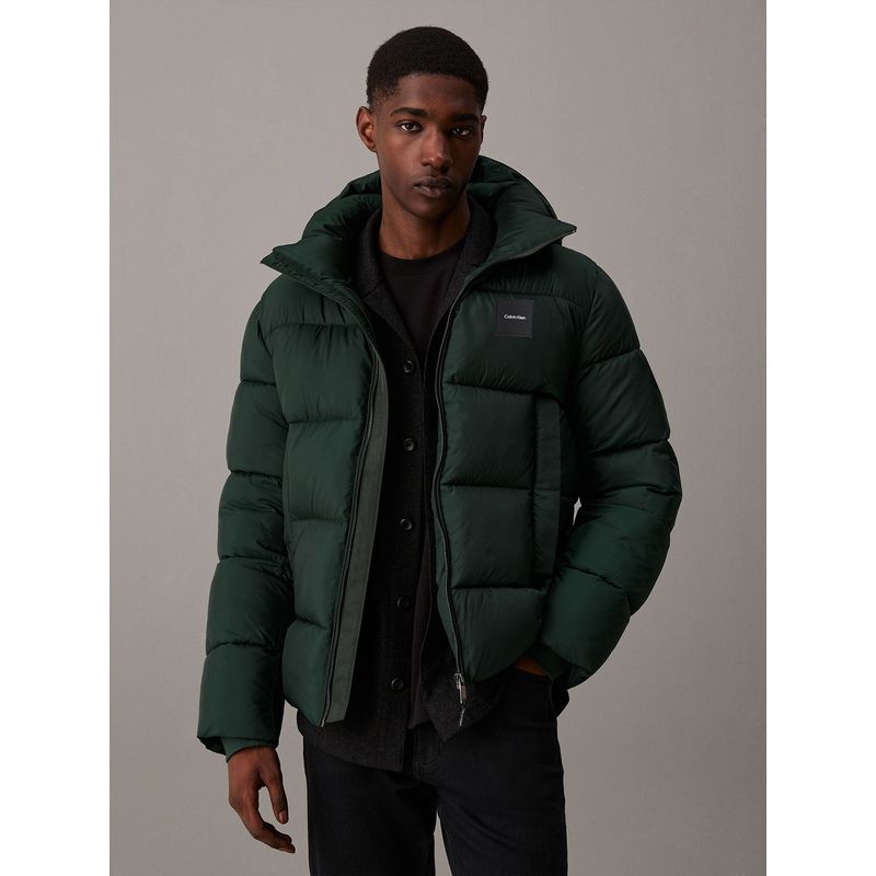 CALVIN KLEIN - Parka con Gorro Quilt Puffer Verde Calvin Klein