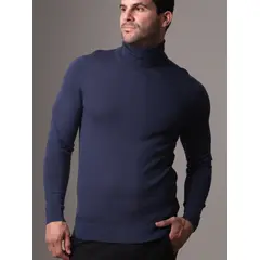 CALVIN KLEIN - Sweater Merino Rws Turtle Neck Azul