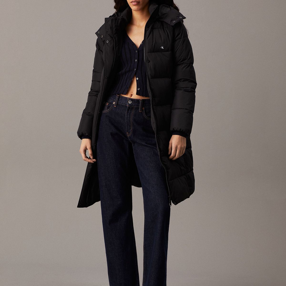 CALVIN KLEIN - Parka Monologo Non Down Negro Calvin Klein