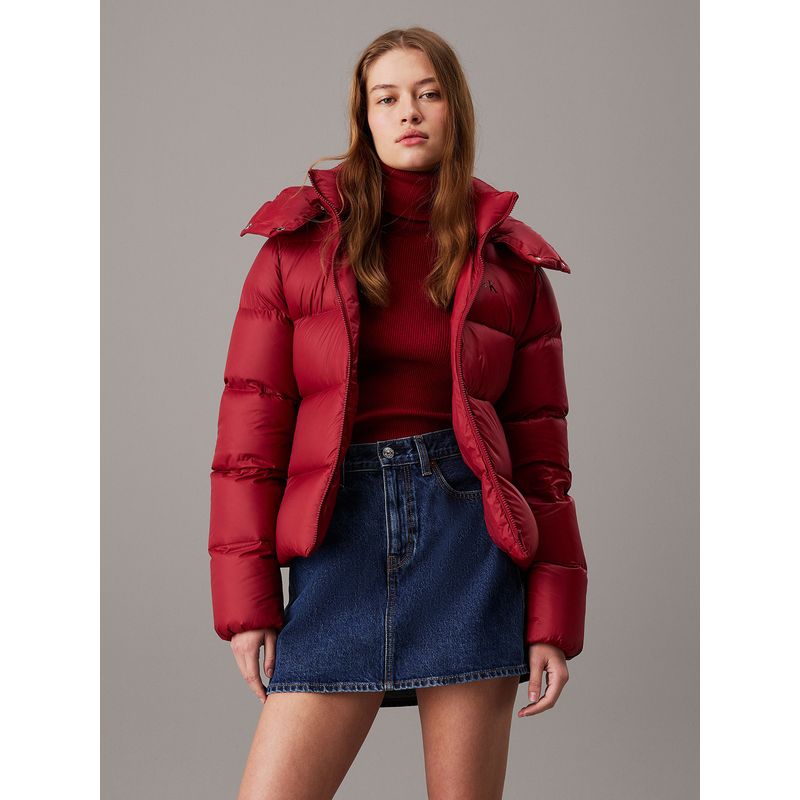 CALVIN KLEIN - Parka Down Short Puffer Rojo Calvin Klein