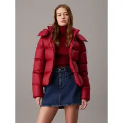 CALVIN KLEIN - Parka Down Short Puffer Rojo