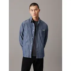 CALVIN KLEIN - Camisa One Pocket Chambray Azul