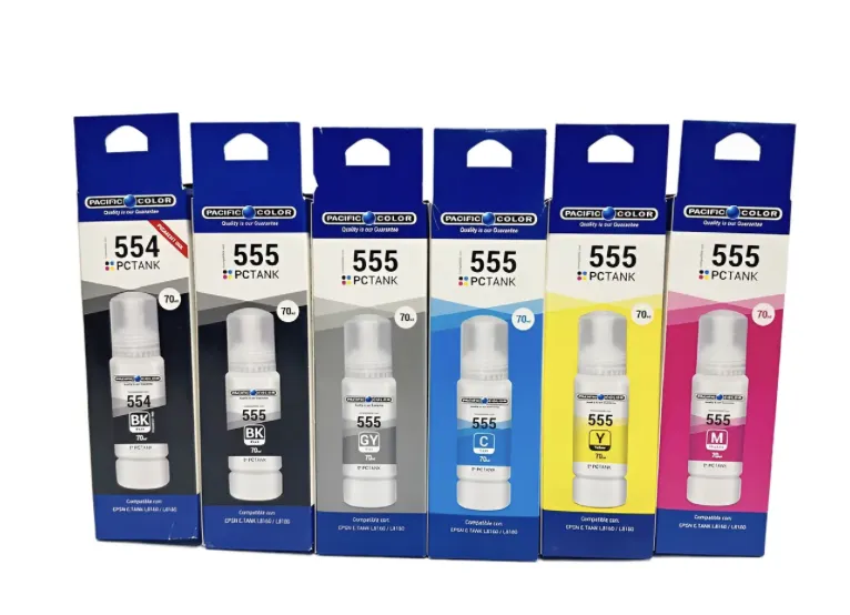 PACIFIC COLOR PACK TINTA ALTERNATIVA T555 T554 PARA EPSON L8160 L8180 ...