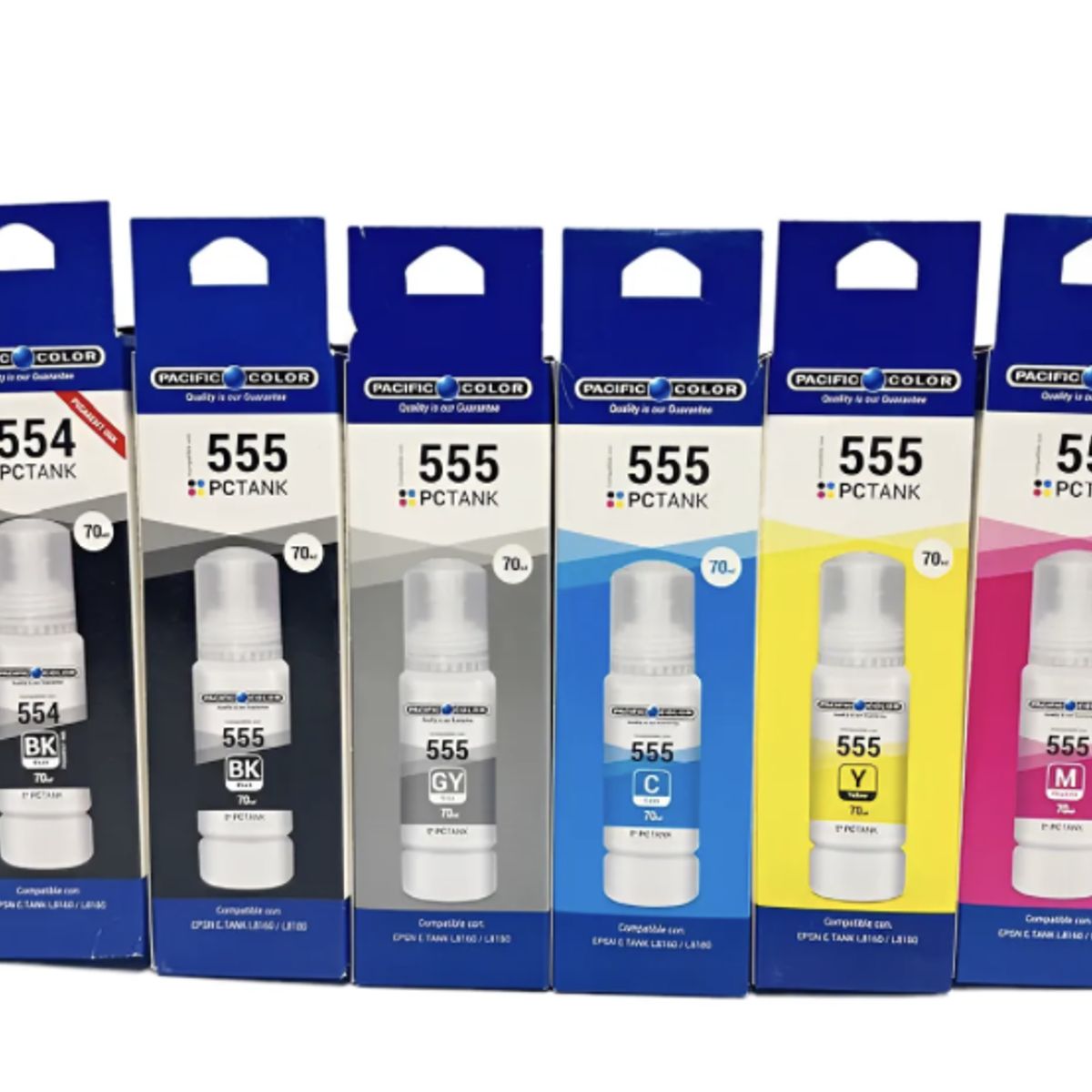 PACIFIC COLOR - PACK TINTA ALTERNATIVA T555 T554 PARA EPSON L8160 L8180