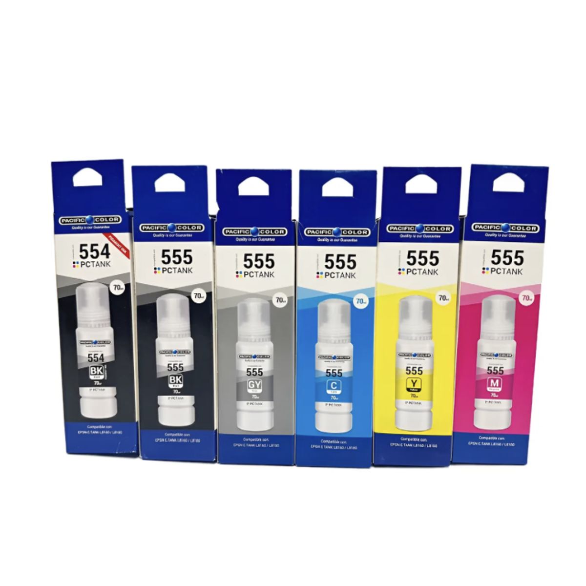 PACIFIC COLOR - PACK TINTA ALTERNATIVA T555 T554 PARA EPSON L8160 L8180