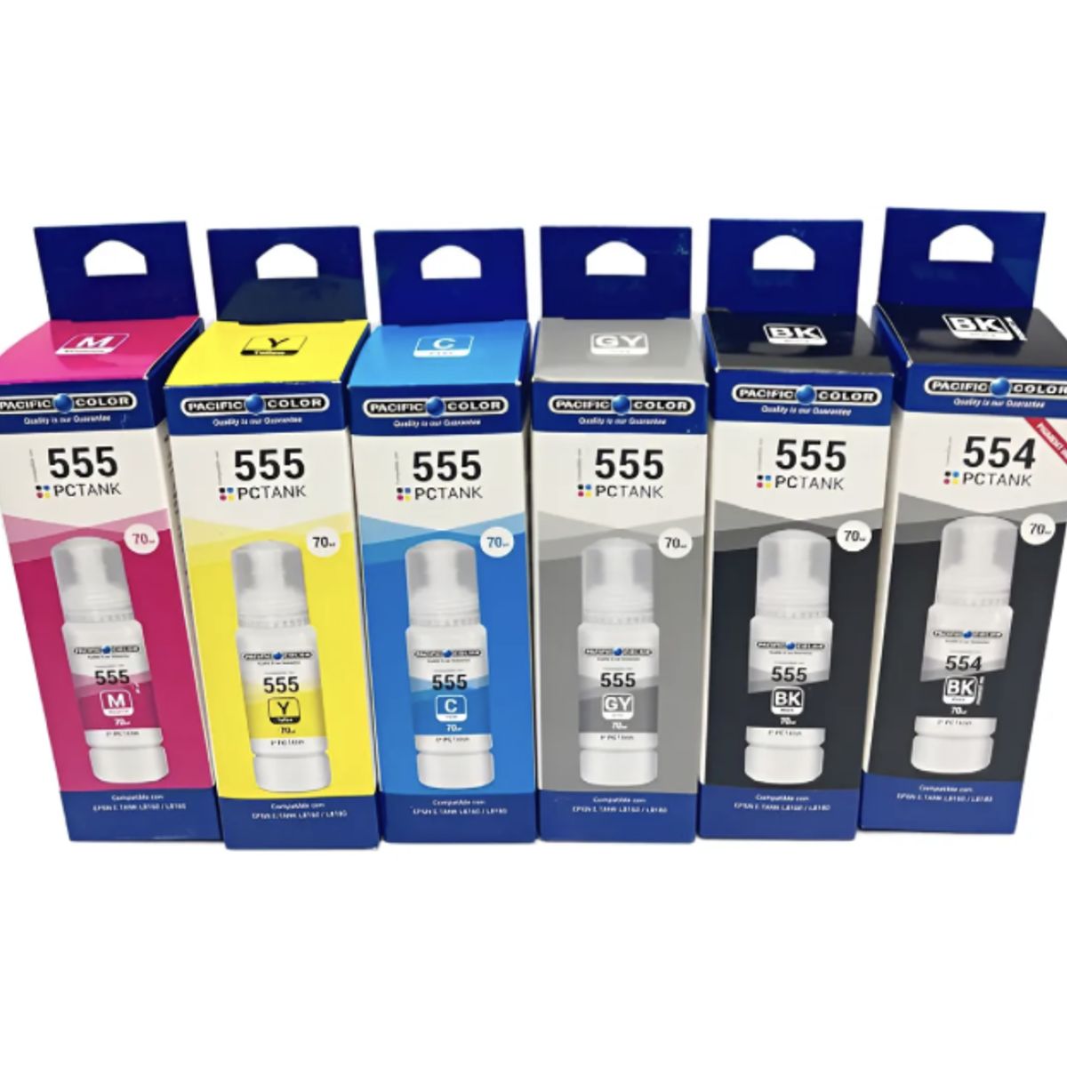 PACIFIC COLOR - PACK TINTA ALTERNATIVA T555 T554 PARA EPSON L8160 L8180