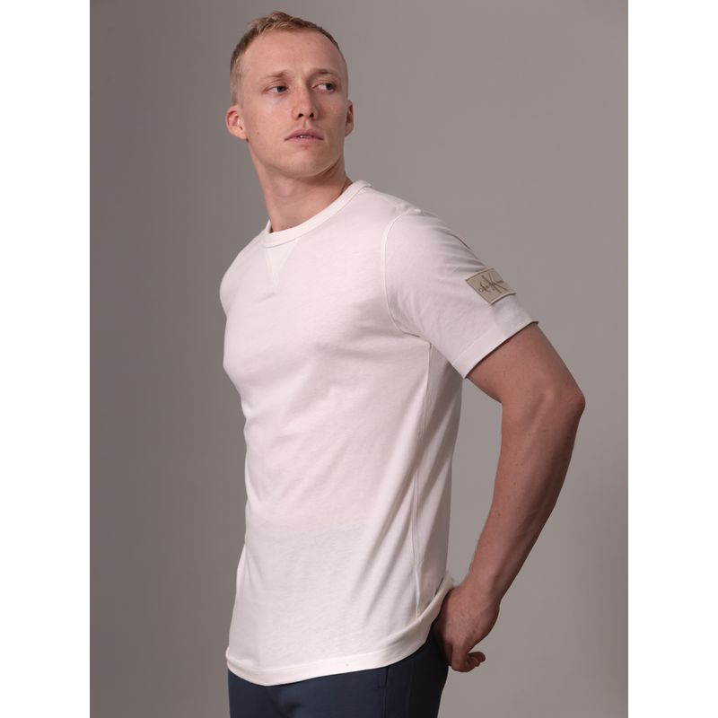 CALVIN KLEIN - Polera Badge Regular Blanco Calvin Klein