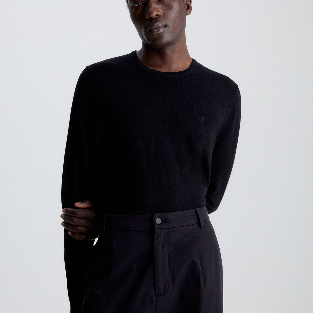 CALVIN KLEIN - Sweater Superior Wool Crew Neck Swea Negro Calvin Klein