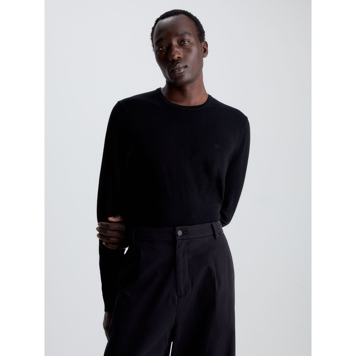 CALVIN KLEIN - Sweater Superior Wool Crew Neck Swea Negro Calvin Klein
