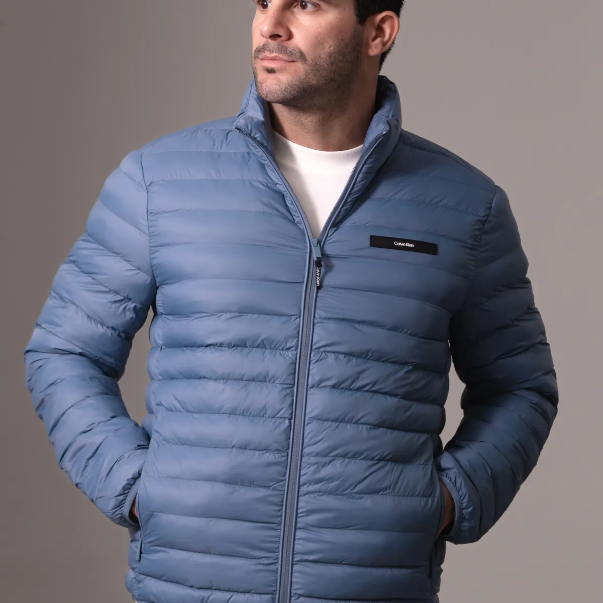 CALVIN KLEIN - Parka Quilt Azul Calvin Klein DBW