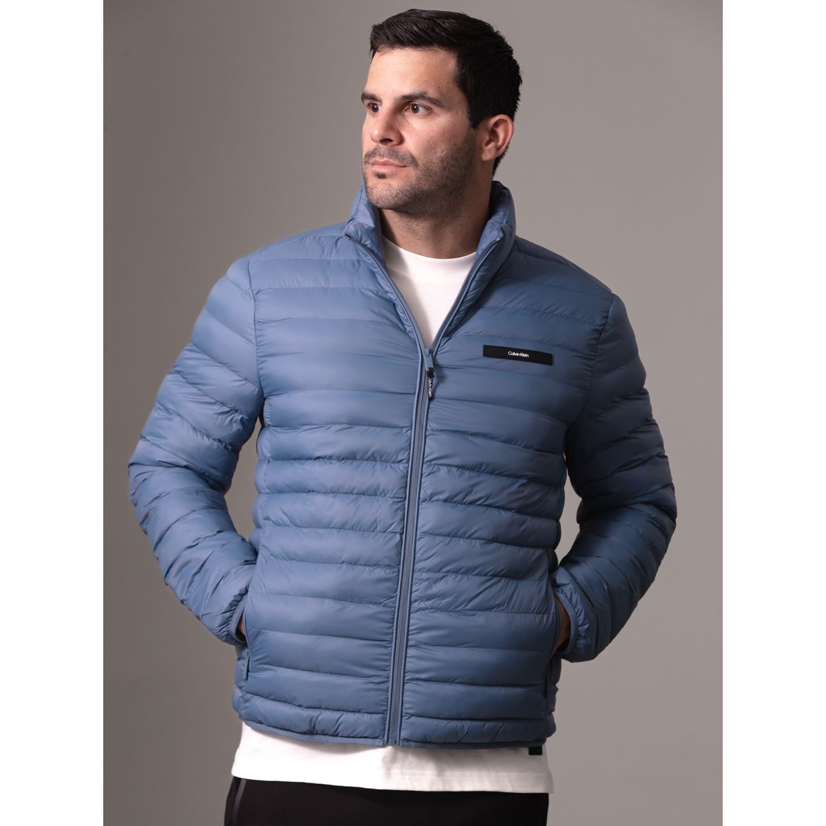 CALVIN KLEIN - Parka Quilt Azul Calvin Klein DBW