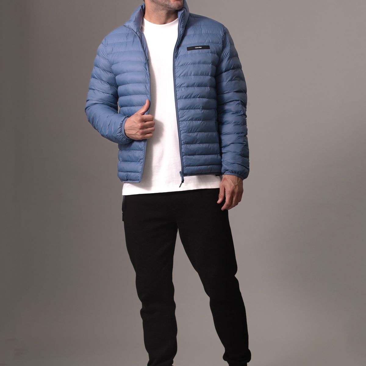 CALVIN KLEIN - Parka Quilt Azul Calvin Klein DBW