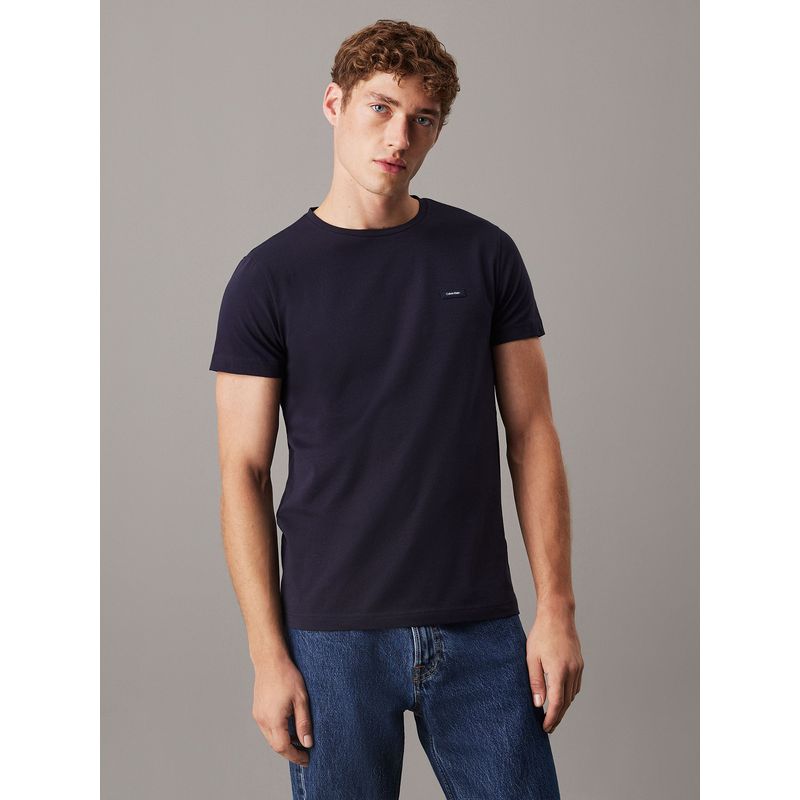 CALVIN KLEIN - Polera Stretch Slim Fit Azul Calvin Klein