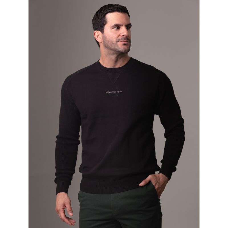 CALVIN KLEIN - Sweater Monologo Sweater Negro Calvin Klein
