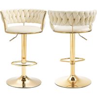 Pack de 2 Taburetes Queen velvet gold beige