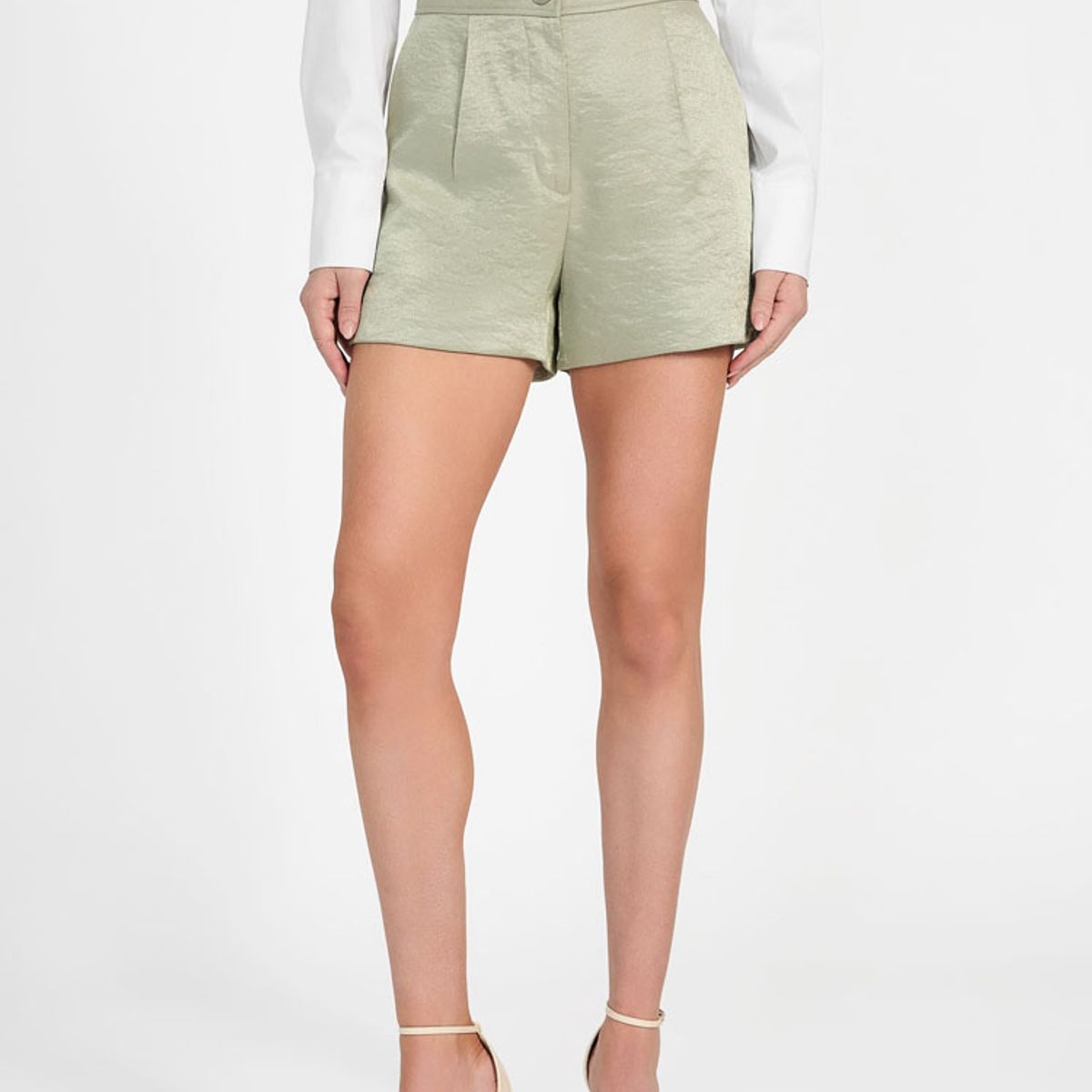 GUESS - Short Camille Tailor Pleat Shorts Verde Guess