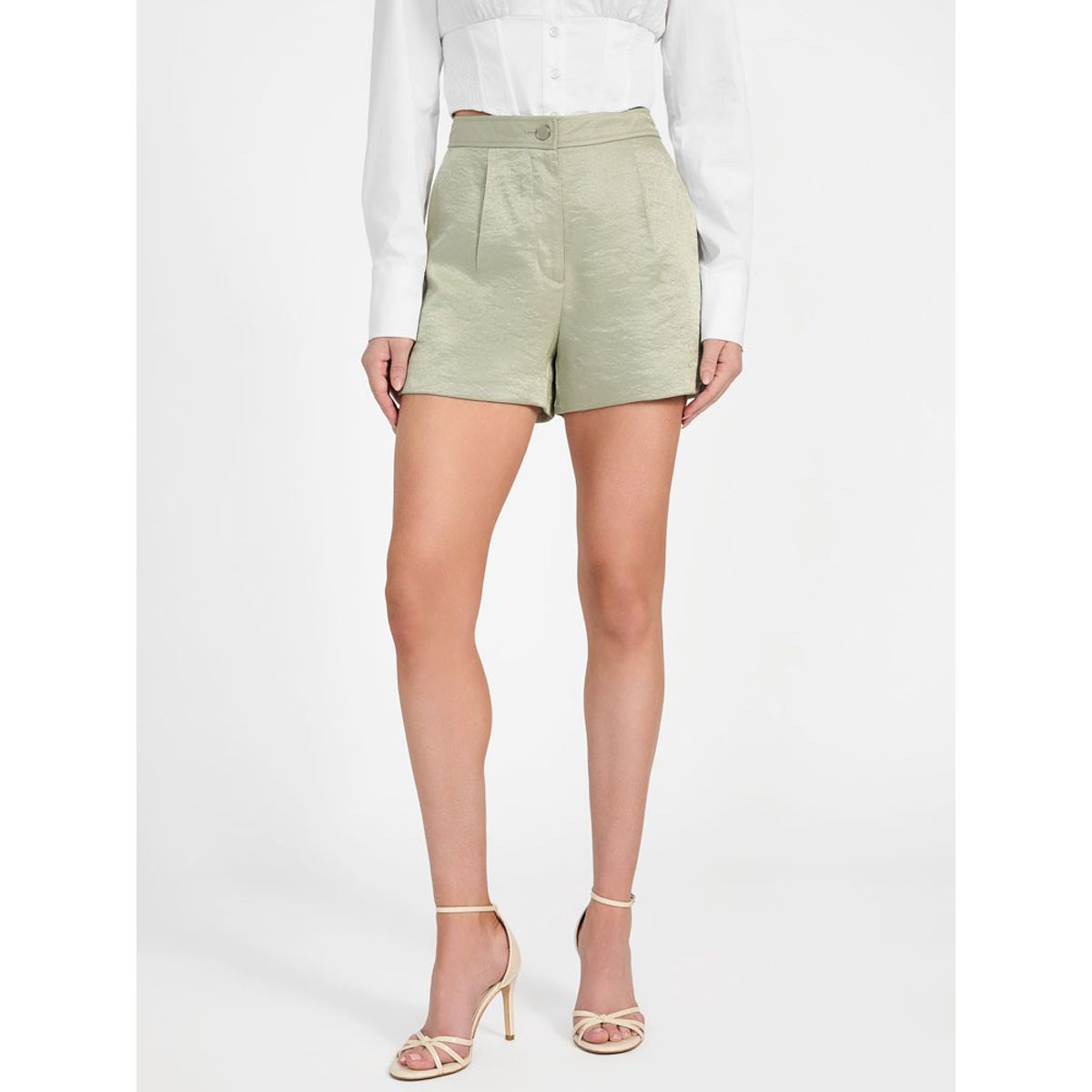 GUESS - Short Camille Tailor Pleat Shorts Verde Guess