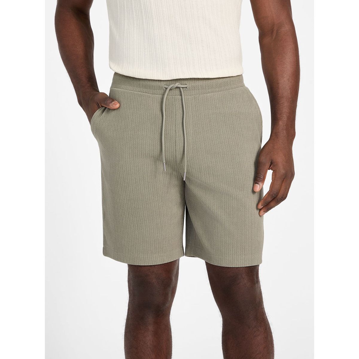 GUESS - Short Baron Textured Knit Shorts Verde Guess