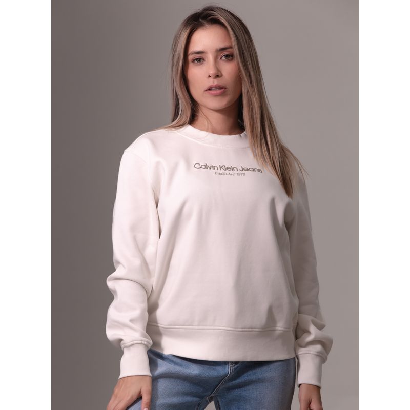 CALVIN KLEIN - Polerón Institutional Graphic Blanco Calvin Klein