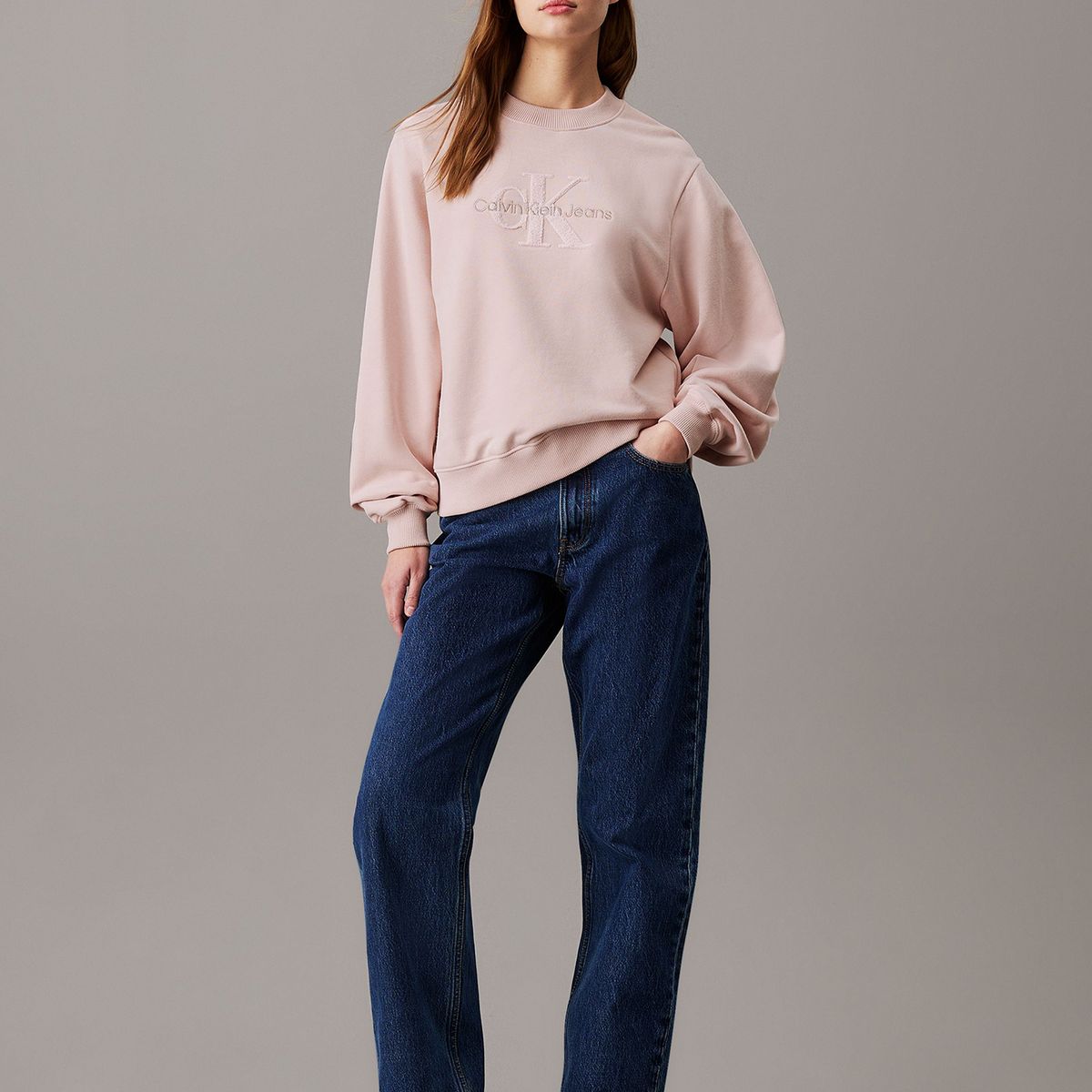 CALVIN KLEIN - Polerón Chenille Monologo Rosado Calvin Klein