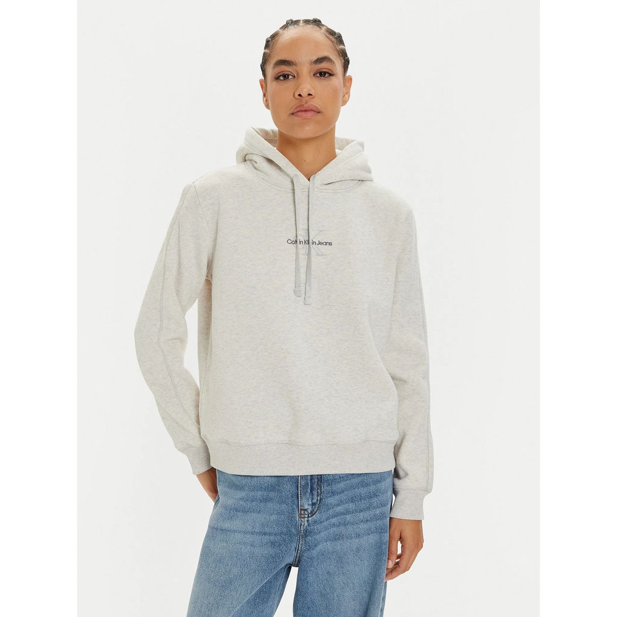 CALVIN KLEIN - Polerón con Gorro Monologo Gris Calvin Klein