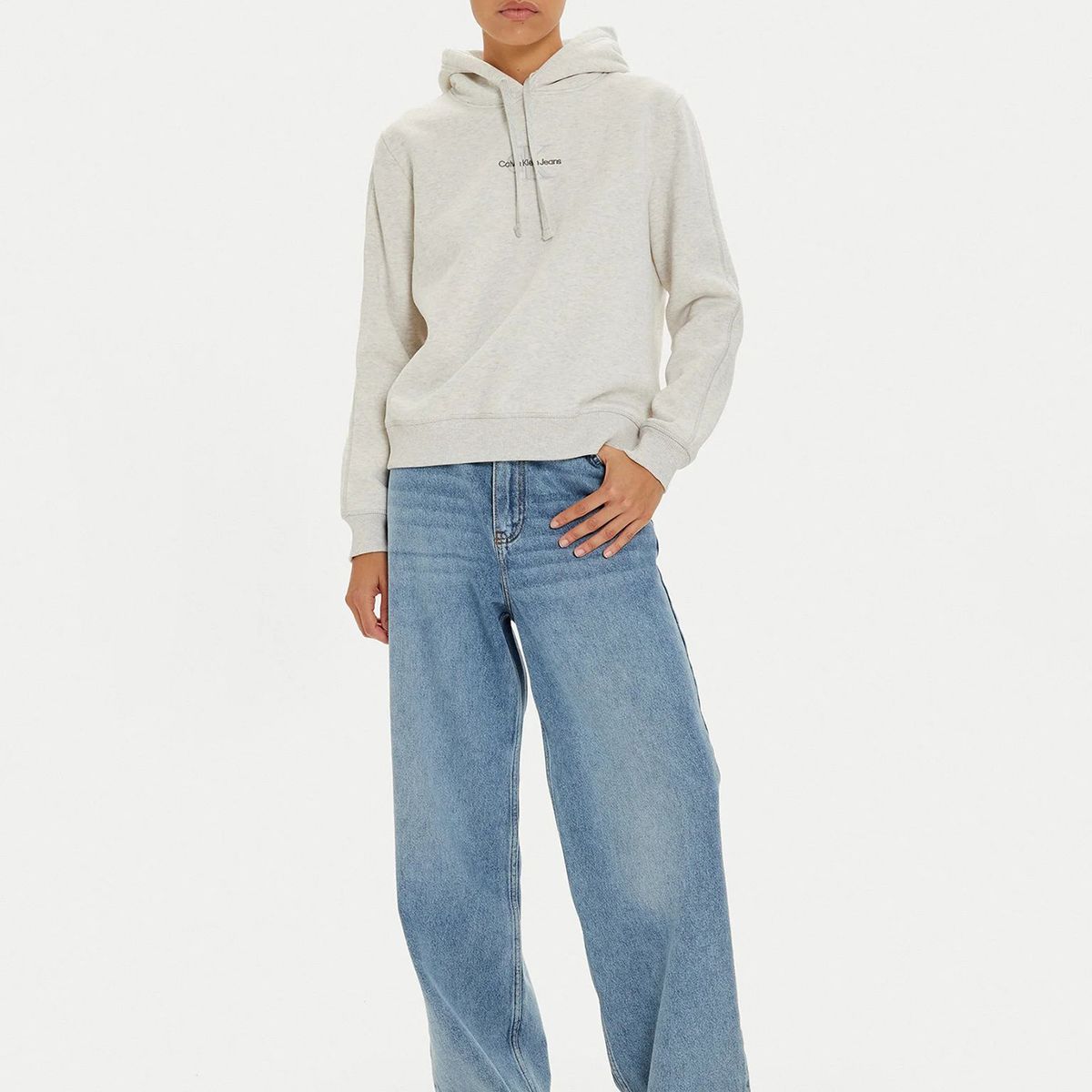 CALVIN KLEIN - Polerón con Gorro Monologo Gris Calvin Klein