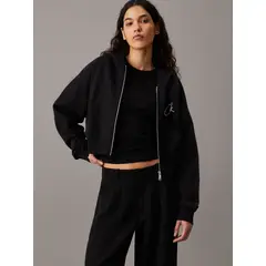 CALVIN KLEIN - Polerón con Cierre Embroidered Negro