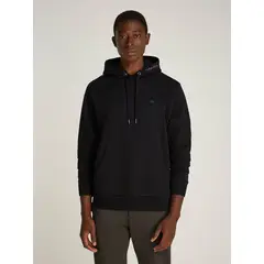 CALVIN KLEIN - Polerón con Gorro Neck Logo Negro