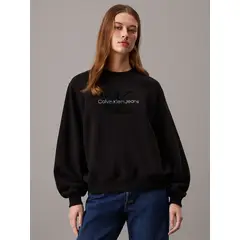 CALVIN KLEIN - Polerón Chenille Monologo Negro